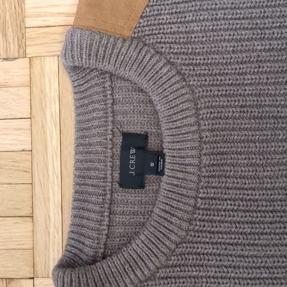 Jcrew Light Brown Shoulder Patch Chunky Sweater - image 2